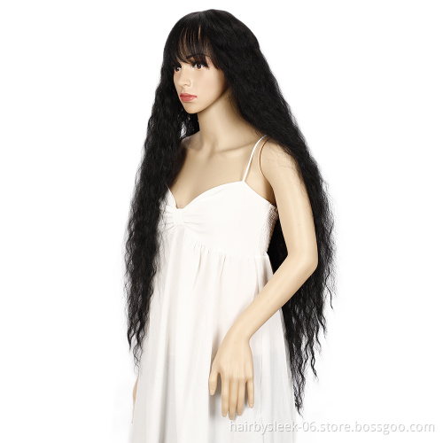 36 inches bohemian curl Ombre color heat resistant fiber synthetic lace front wig afro long curly dark roots synthetic hair wigs